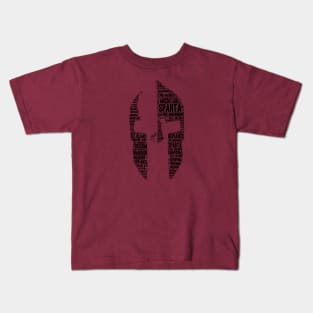 Spartan Helm word cloud Kids T-Shirt